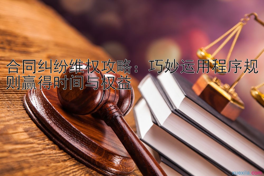 合同纠纷维权攻略：巧妙运用程序规则赢得时间与权益